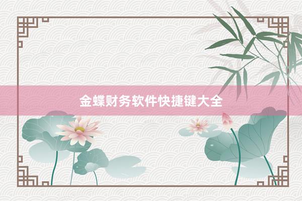 金蝶财务软件快捷键大全